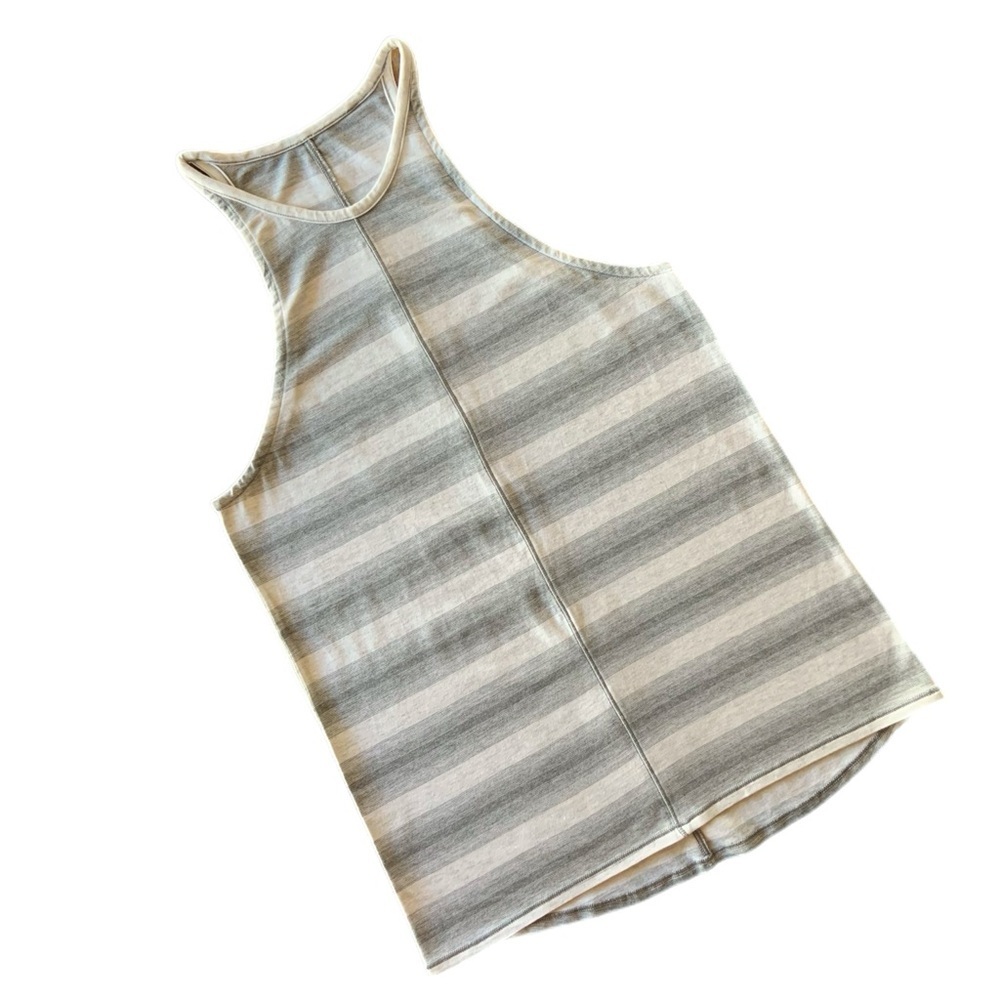 Lululemon Find Your Zen Tank Capilano Stripe Heathered White Heathered Med Grey